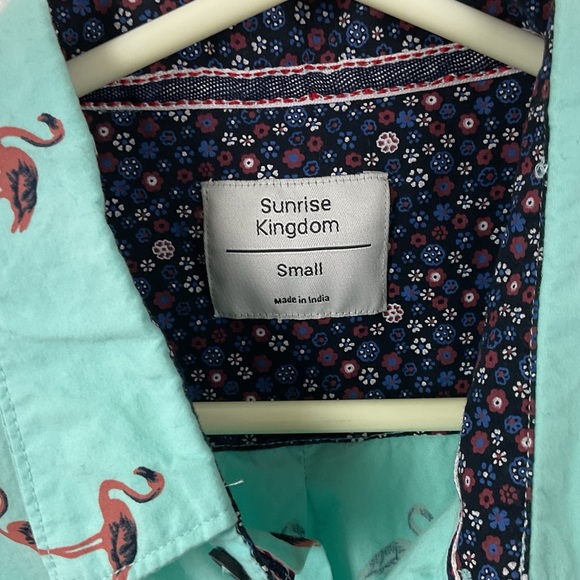 Pre-owned Sunrise Kingdom Men’s Flamingo Short-Sleeve, Button Down Shirt, Size S - Picture 5 of 9